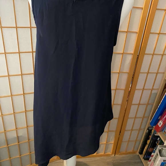 Philosophy Navy Blue Sleeveless Asymmetric Tunic Tank Blouse Top Size Small - Picture 3 of 5